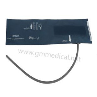 Tiwb Sengl Plentyn NIBP Pwysedd Gwaed Cuff 18-26cm Glas