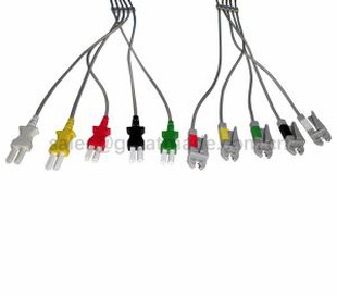 Setiau Leadwire Tru-Link Spacelab Cydnaws, 5-Lead, Grabber, IEC, 24in & 2PIN