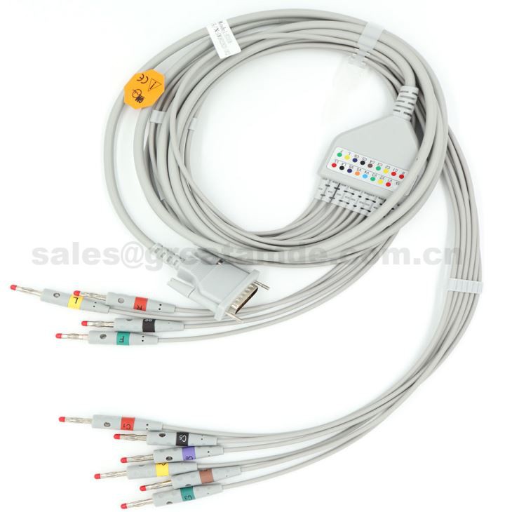 Schiller Cyfatebol AT-1 10 Lead EKG Cable gyda IEC Banana 4.0 Leadwires
