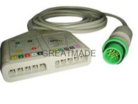 Compatoble Fukuda DS7300 Multi-link ECG Trunk Cable, 10-plwm, IEC, Round 12PIN, 20K Resistor