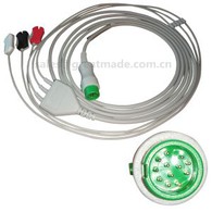 Cebl ECG Mindray 12pin Un Darn Gyda Leadwires, 3-plwm, 5ld, snap