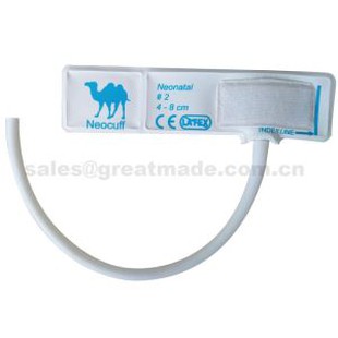 Neonate # 2 Cuff Ddewisadwy, 4-8cm Cylchdroi Braich, White With Light Blue, Single Tube