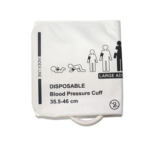 Cyff NIBP Hir Oedolyn Mawr tafladwy